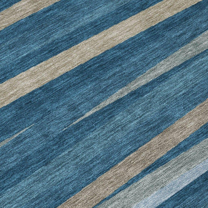 Liora Blue Washable Indoor-Outdoor Rug-Outdoor Rugs-LOOMLAN Rugs-LOOMLAN