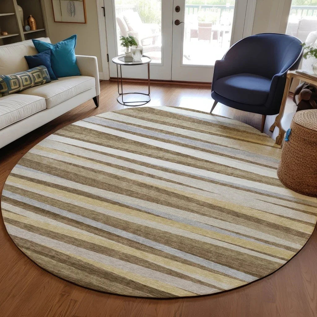 Liora Brown Washable Indoor-Outdoor Rug-Outdoor Rugs-LOOMLAN Rugs-LOOMLAN