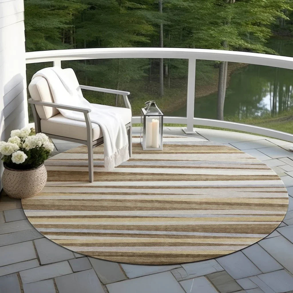 Liora Brown Washable Indoor-Outdoor Rug-Outdoor Rugs-LOOMLAN Rugs-LOOMLAN