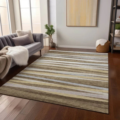 Liora Brown Washable Indoor-Outdoor Rug-Outdoor Rugs-LOOMLAN Rugs-LOOMLAN