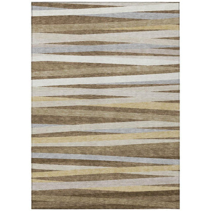 Liora Brown Washable Indoor-Outdoor Rug-Outdoor Rugs-LOOMLAN Rugs-2'6" x 3'10"-LOOMLAN