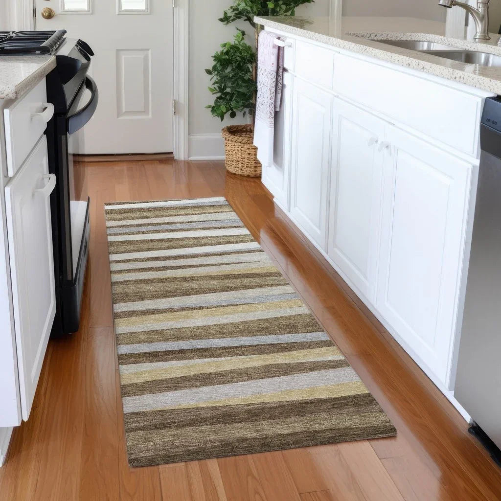 Liora Brown Washable Indoor-Outdoor Rug-Outdoor Rugs-LOOMLAN Rugs-LOOMLAN