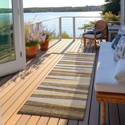 Liora Brown Washable Indoor-Outdoor Rug-Outdoor Rugs-LOOMLAN Rugs-LOOMLAN