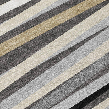 Liora Gray Washable Indoor-Outdoor Rug-Outdoor Rugs-LOOMLAN Rugs-LOOMLAN