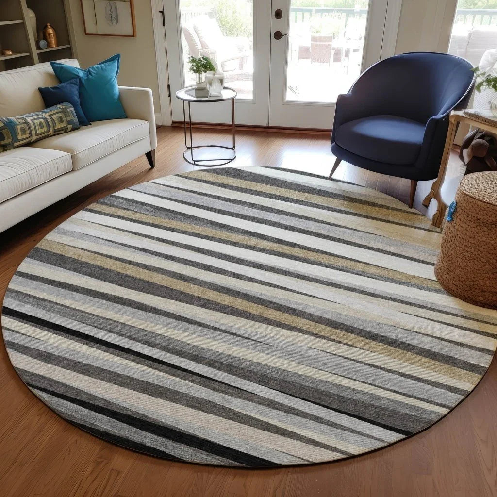 Liora Gray Washable Indoor-Outdoor Rug-Outdoor Rugs-LOOMLAN Rugs-LOOMLAN