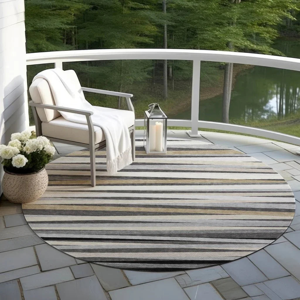 Liora Gray Washable Indoor-Outdoor Rug-Outdoor Rugs-LOOMLAN Rugs-LOOMLAN