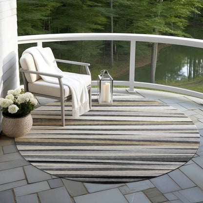 Liora Gray Washable Indoor-Outdoor Rug-Outdoor Rugs-LOOMLAN Rugs-LOOMLAN