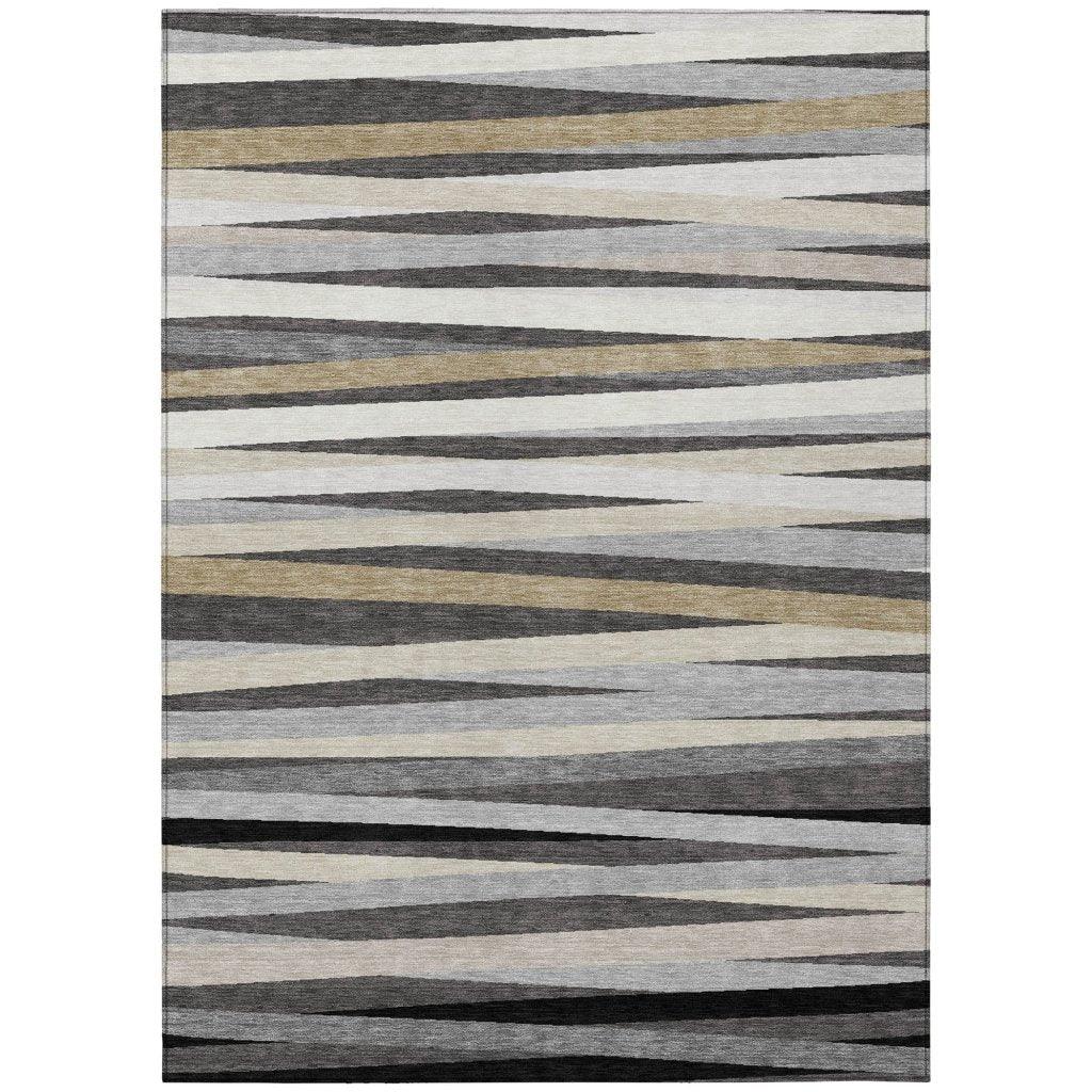 Liora Gray Washable Indoor-Outdoor Rug-Outdoor Rugs-LOOMLAN Rugs-2'6" x 3'10"-LOOMLAN