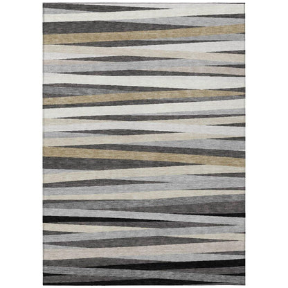 Liora Gray Washable Indoor-Outdoor Rug-Outdoor Rugs-LOOMLAN Rugs-2'6" x 3'10"-LOOMLAN