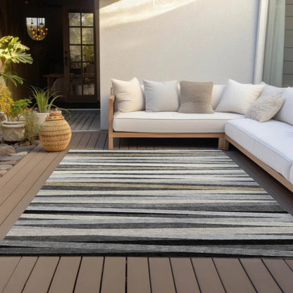 Liora Gray Washable Indoor-Outdoor Rug-Outdoor Rugs-LOOMLAN Rugs-LOOMLAN