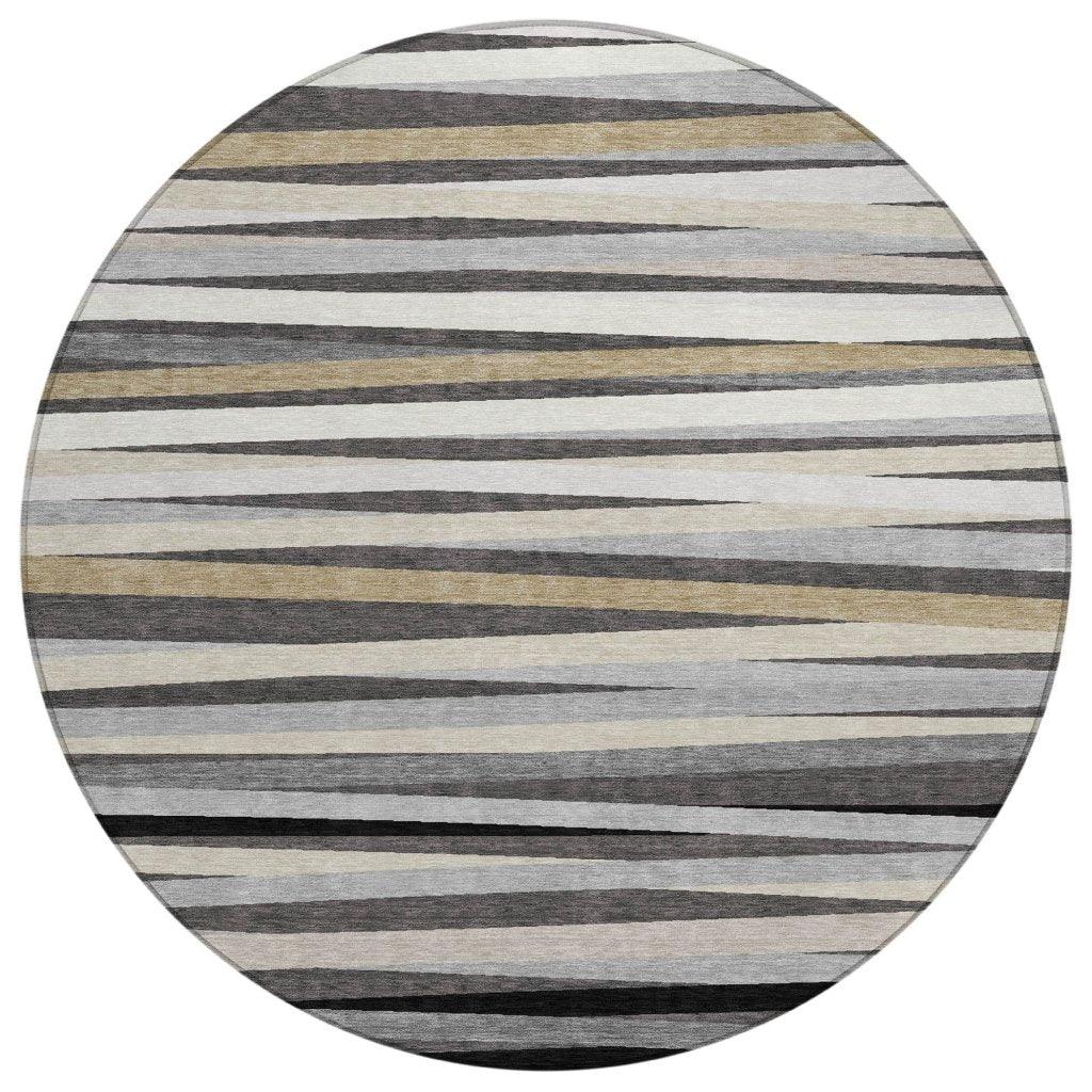 Liora Gray Washable Indoor-Outdoor Rug-Outdoor Rugs-LOOMLAN Rugs-8' x 8'-LOOMLAN