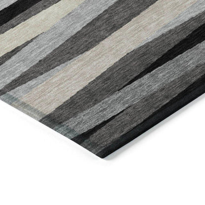 Liora Gray Washable Indoor-Outdoor Rug-Outdoor Rugs-LOOMLAN Rugs-LOOMLAN