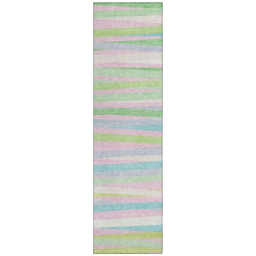 Liora Green Washable Indoor-Outdoor Rug-Outdoor Rugs-LOOMLAN Rugs-2'3" x 7'6"-LOOMLAN