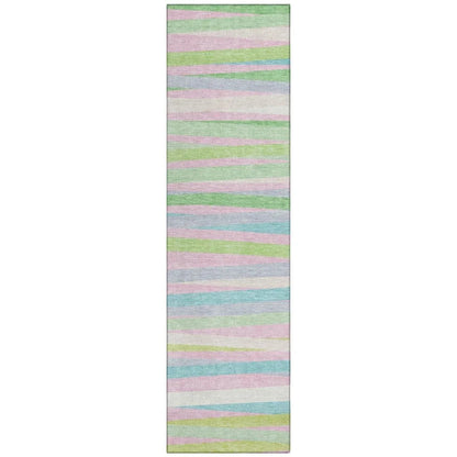 Liora Green Washable Indoor-Outdoor Rug-Outdoor Rugs-LOOMLAN Rugs-2'3" x 7'6"-LOOMLAN