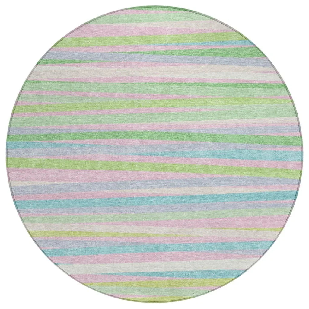 Liora Green Washable Indoor-Outdoor Rug-Outdoor Rugs-LOOMLAN Rugs-8' x 8'-LOOMLAN