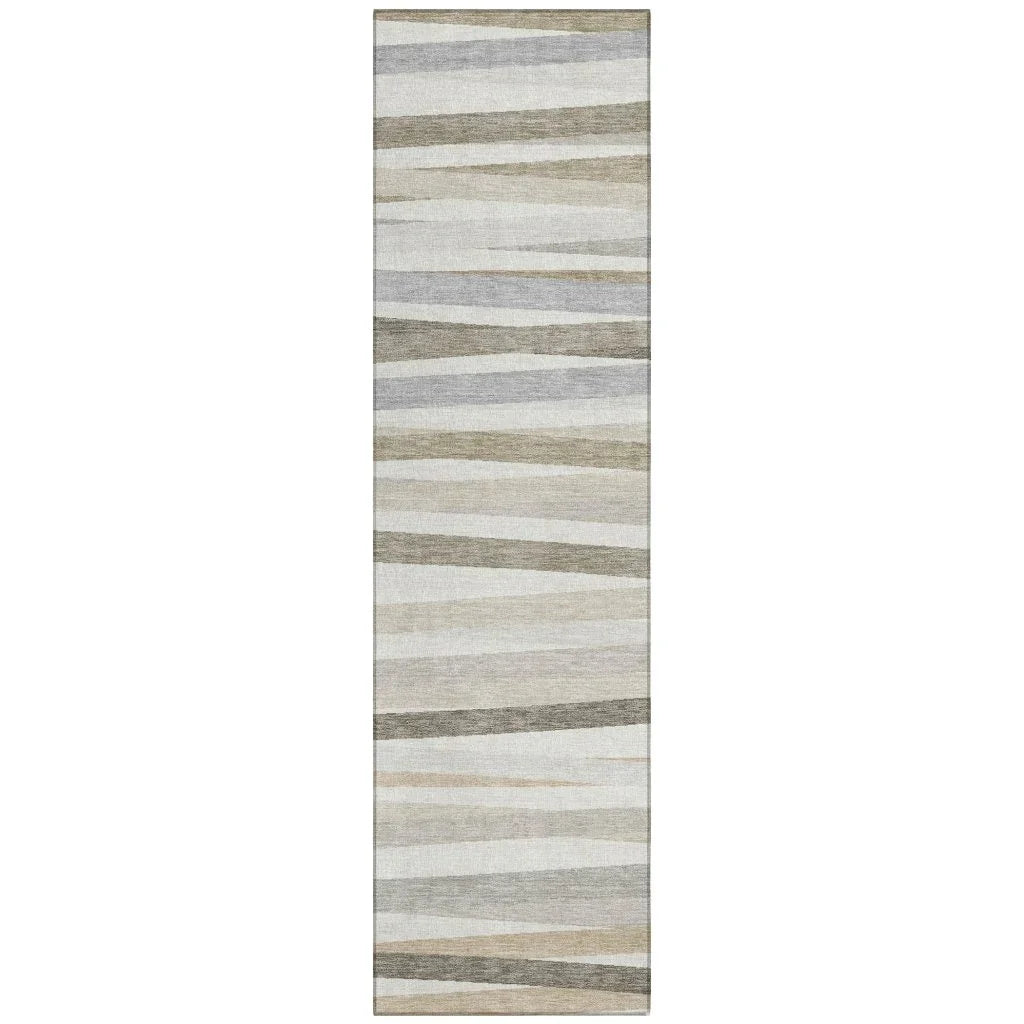 Liora Ivory Washable Indoor-Outdoor Rug-Outdoor Rugs-LOOMLAN Rugs-2'3" x 7'6"-LOOMLAN