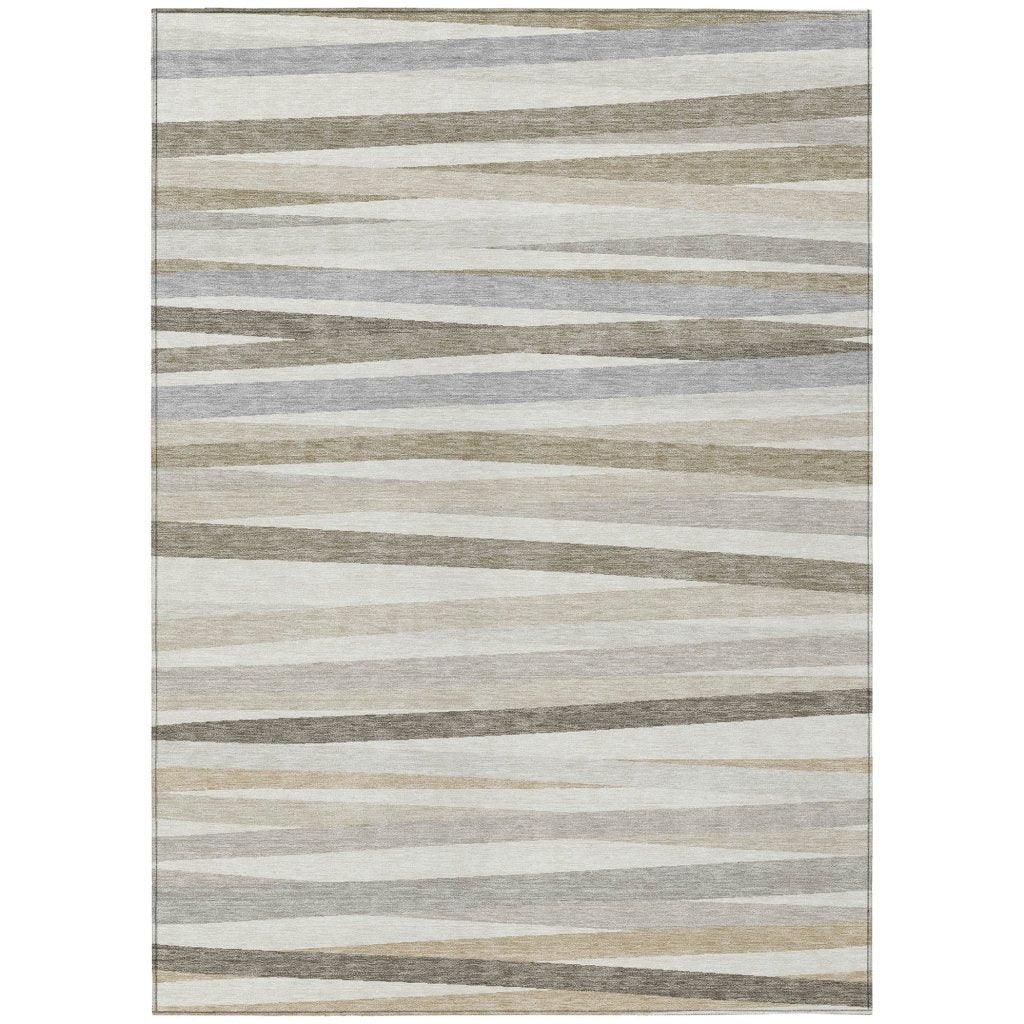 Liora Ivory Washable Indoor-Outdoor Rug-Outdoor Rugs-LOOMLAN Rugs-2'6" x 3'10"-LOOMLAN