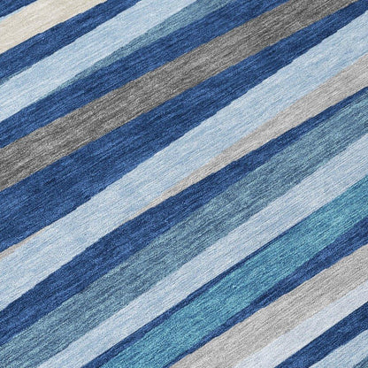 Liora Navy Washable Indoor-Outdoor Rug-Outdoor Rugs-LOOMLAN Rugs-LOOMLAN