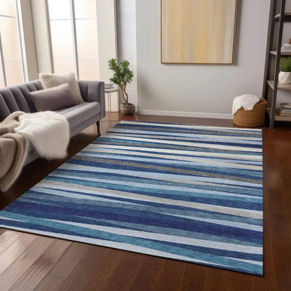Liora Navy Washable Indoor-Outdoor Rug-Outdoor Rugs-LOOMLAN Rugs-LOOMLAN
