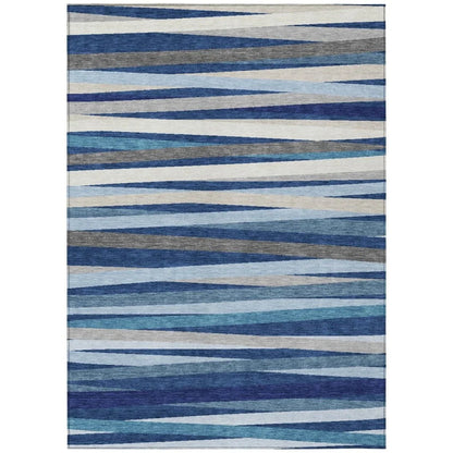 Liora Navy Washable Indoor-Outdoor Rug-Outdoor Rugs-LOOMLAN Rugs-2'6" x 3'10"-LOOMLAN