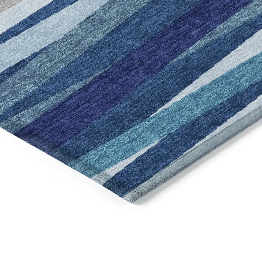 Liora Navy Washable Indoor-Outdoor Rug-Outdoor Rugs-LOOMLAN Rugs-LOOMLAN