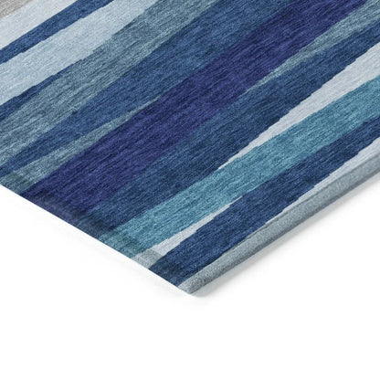 Liora Navy Washable Indoor-Outdoor Rug-Outdoor Rugs-LOOMLAN Rugs-LOOMLAN