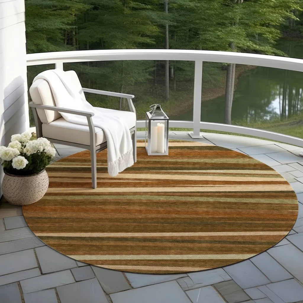 Liora Orange Washable Indoor-Outdoor Rug-Outdoor Rugs-LOOMLAN Rugs-LOOMLAN