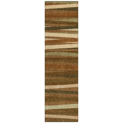 Liora Orange Washable Indoor-Outdoor Rug-Outdoor Rugs-LOOMLAN Rugs-2'3" x 7'6"-LOOMLAN