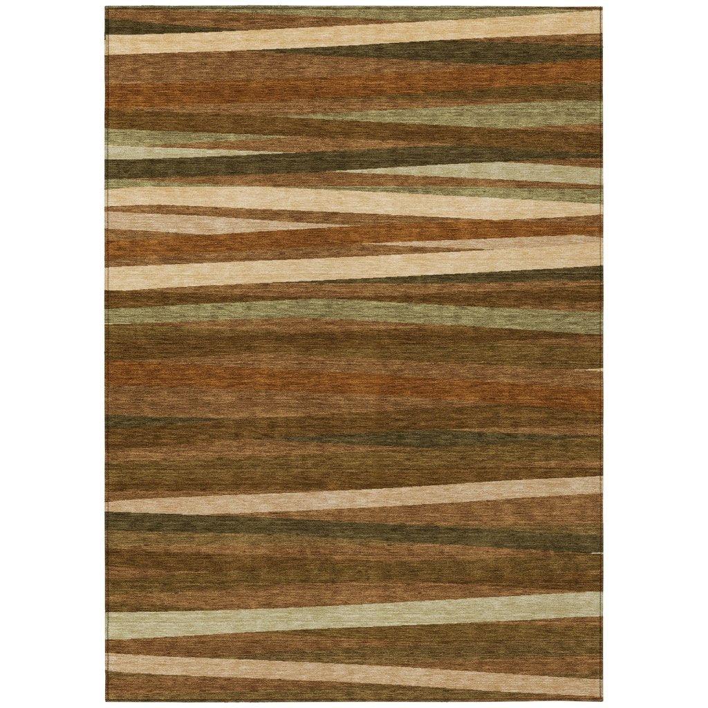 Liora Orange Washable Indoor-Outdoor Rug-Outdoor Rugs-LOOMLAN Rugs-2'6" x 3'10"-LOOMLAN