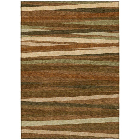 Liora Orange Washable Indoor-Outdoor Rug-Outdoor Rugs-LOOMLAN Rugs-2'6" x 3'10"-LOOMLAN