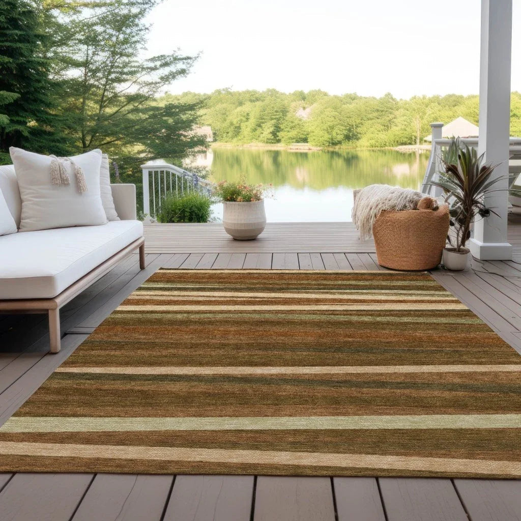 Liora Orange Washable Indoor-Outdoor Rug-Outdoor Rugs-LOOMLAN Rugs-LOOMLAN