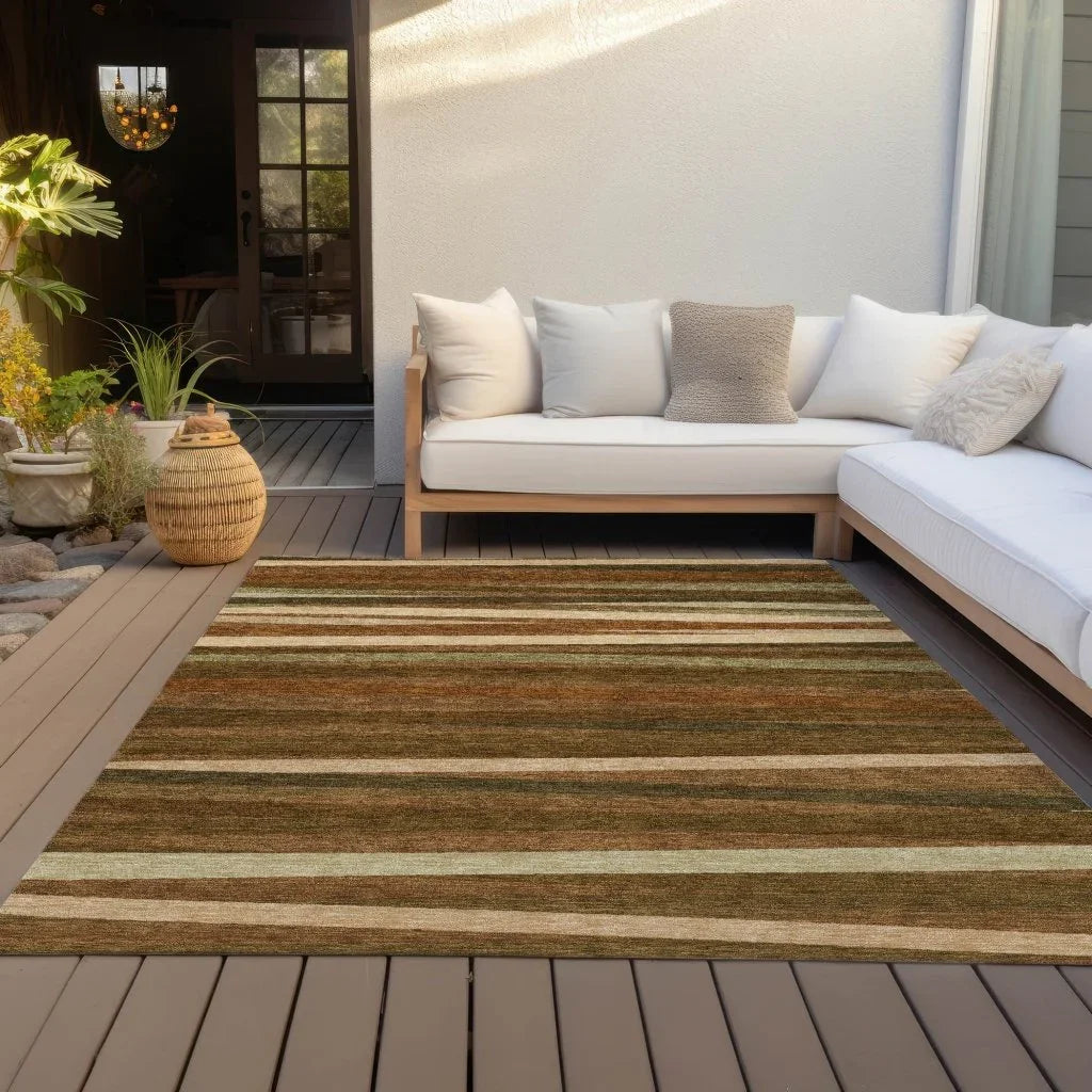 Liora Orange Washable Indoor-Outdoor Rug-Outdoor Rugs-LOOMLAN Rugs-LOOMLAN