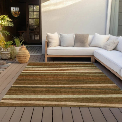 Liora Orange Washable Indoor-Outdoor Rug-Outdoor Rugs-LOOMLAN Rugs-LOOMLAN