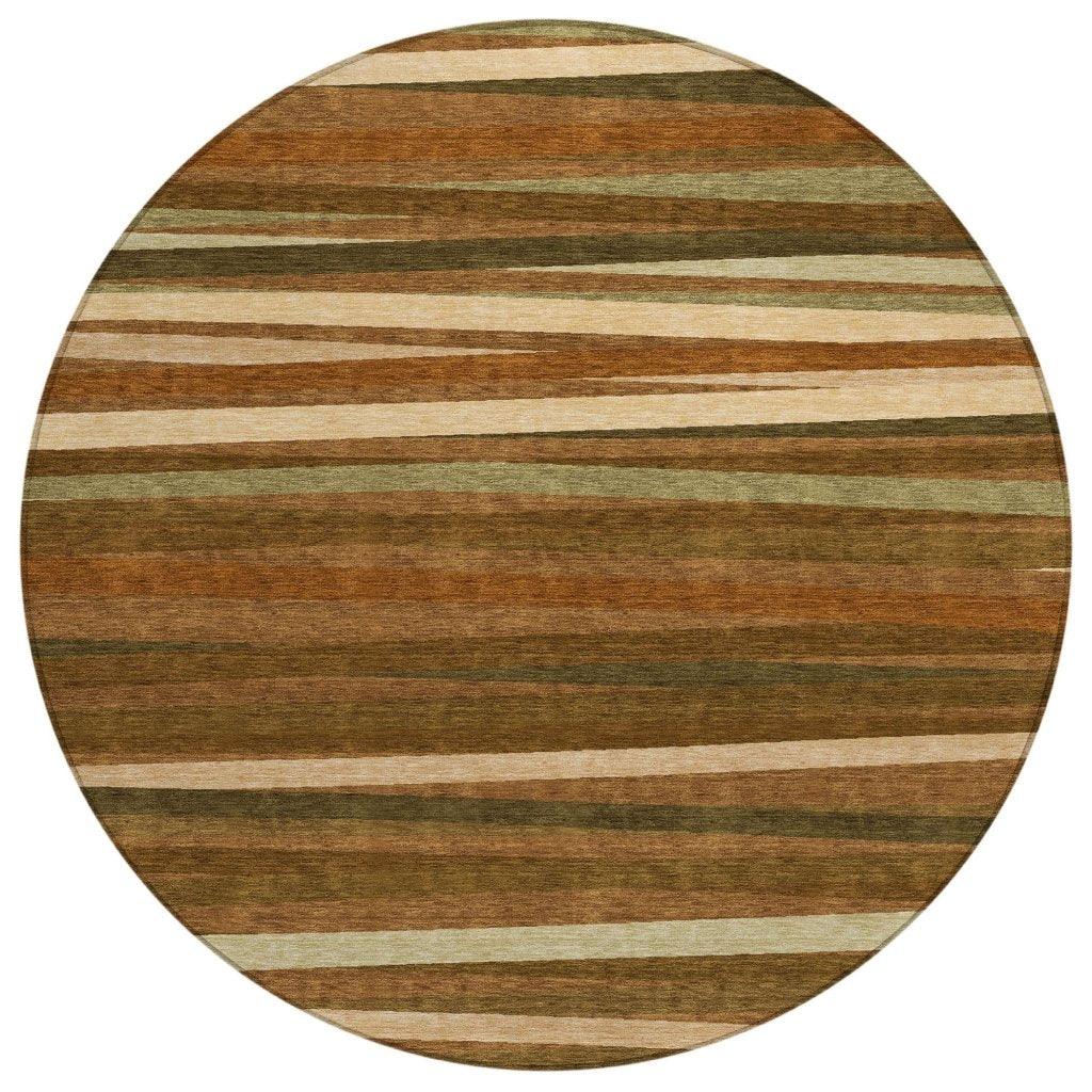 Liora Orange Washable Indoor-Outdoor Rug-Outdoor Rugs-LOOMLAN Rugs-8' x 8'-LOOMLAN