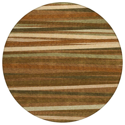 Liora Orange Washable Indoor-Outdoor Rug-Outdoor Rugs-LOOMLAN Rugs-8' x 8'-LOOMLAN