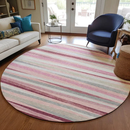 Liora Pink Washable Indoor-Outdoor Rug-Outdoor Rugs-LOOMLAN Rugs-LOOMLAN