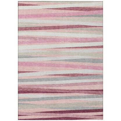 Liora Pink Washable Indoor-Outdoor Rug-Outdoor Rugs-LOOMLAN Rugs-2'6" x 3'10"-LOOMLAN