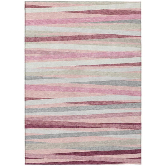Liora Pink Washable Indoor-Outdoor Rug-Outdoor Rugs-LOOMLAN Rugs-2'6" x 3'10"-LOOMLAN
