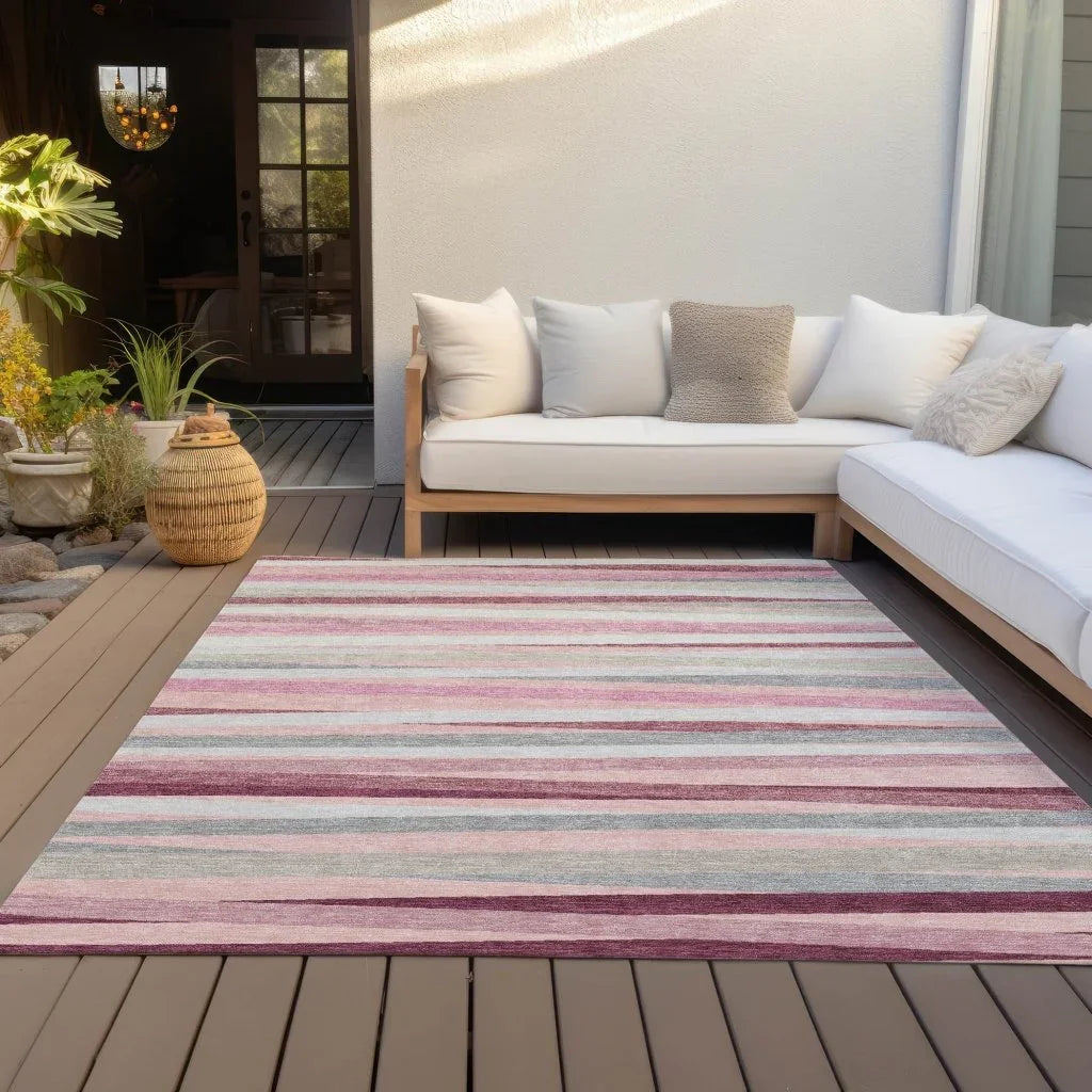 Liora Pink Washable Indoor-Outdoor Rug-Outdoor Rugs-LOOMLAN Rugs-LOOMLAN