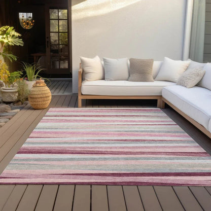 Liora Pink Washable Indoor-Outdoor Rug-Outdoor Rugs-LOOMLAN Rugs-LOOMLAN