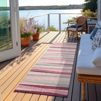 Liora Pink Washable Indoor-Outdoor Rug-Outdoor Rugs-LOOMLAN Rugs-LOOMLAN