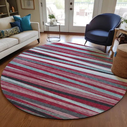 Liora Red Washable Indoor-Outdoor Rug-Outdoor Rugs-LOOMLAN Rugs-LOOMLAN