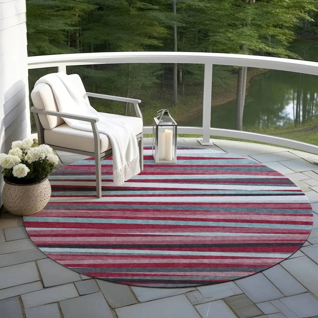 Liora Red Washable Indoor-Outdoor Rug-Outdoor Rugs-LOOMLAN Rugs-LOOMLAN