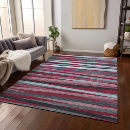 Liora Red Washable Indoor-Outdoor Rug-Outdoor Rugs-LOOMLAN Rugs-LOOMLAN