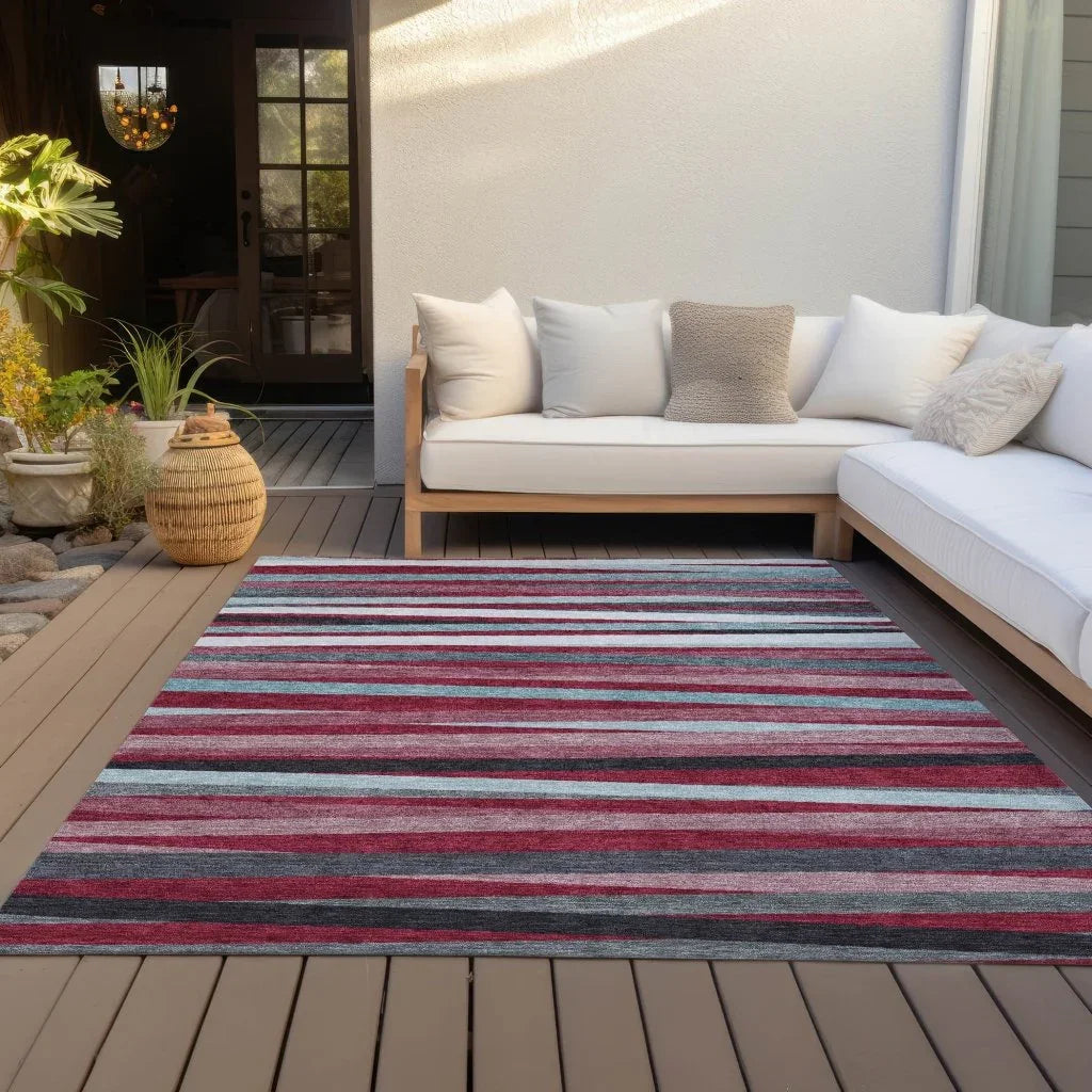 Liora Red Washable Indoor-Outdoor Rug-Outdoor Rugs-LOOMLAN Rugs-LOOMLAN