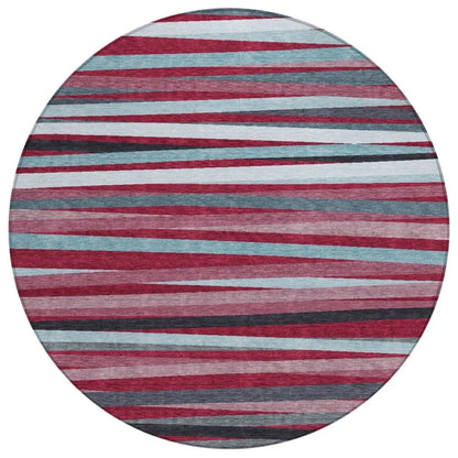 Liora Red Washable Indoor-Outdoor Rug-Outdoor Rugs-LOOMLAN Rugs-8' x 8'-LOOMLAN