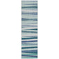 Liora Teal Washable Indoor-Outdoor Rug-Outdoor Rugs-LOOMLAN Rugs-2'3" x 7'6"-LOOMLAN