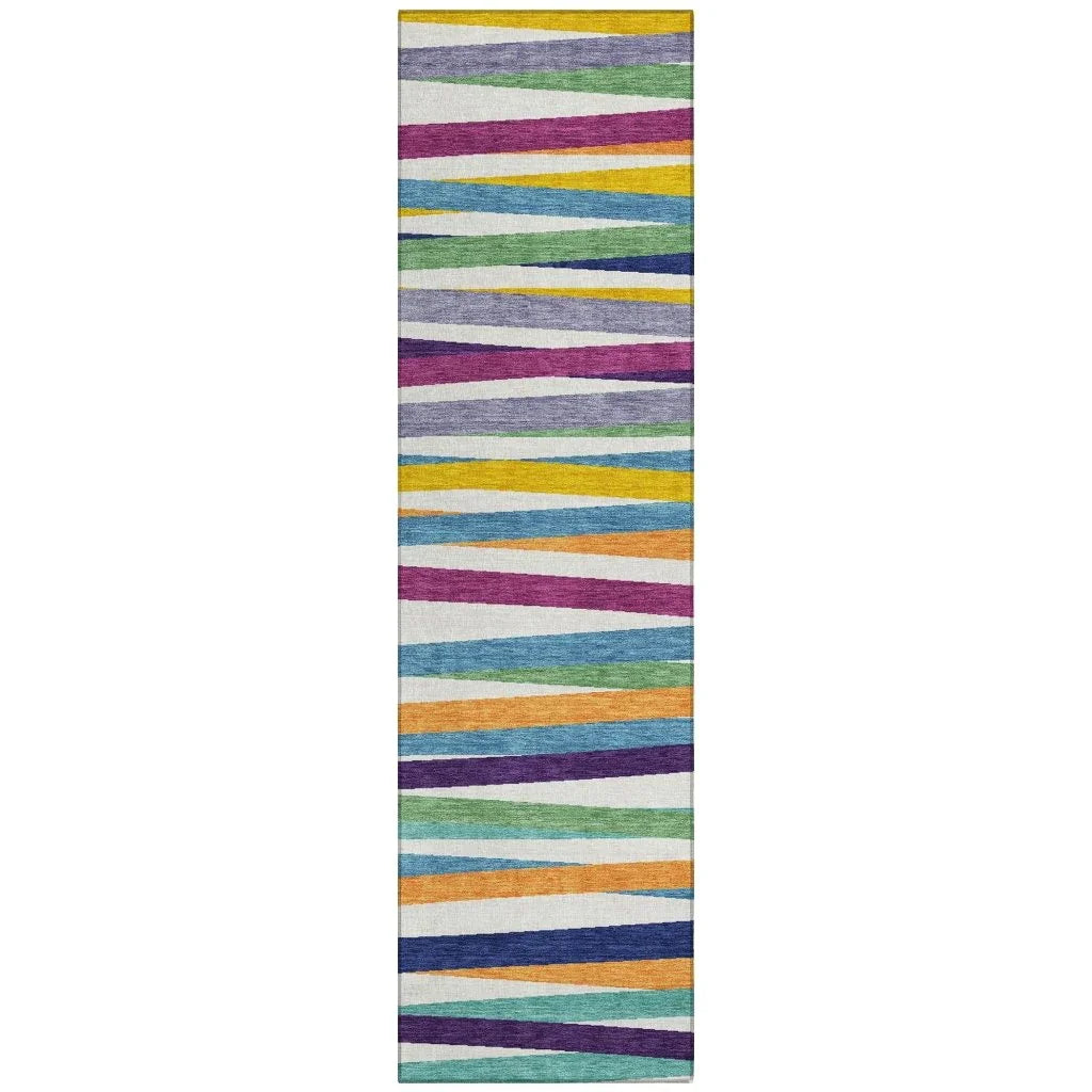 Liora White Washable Indoor-Outdoor Rug-Outdoor Rugs-LOOMLAN Rugs-2'3" x 7'6"-LOOMLAN