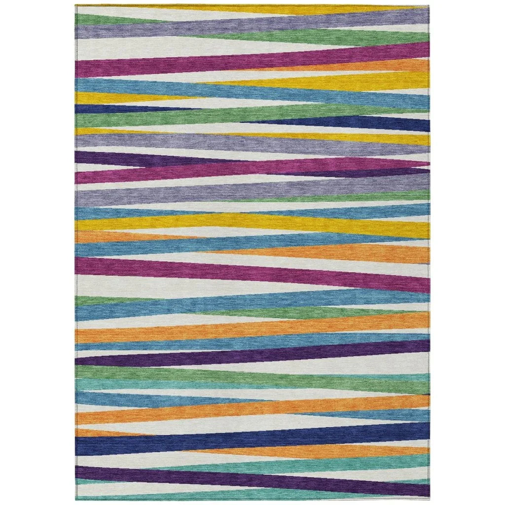 Liora White Washable Indoor-Outdoor Rug-Outdoor Rugs-LOOMLAN Rugs-2'6" x 3'10"-LOOMLAN
