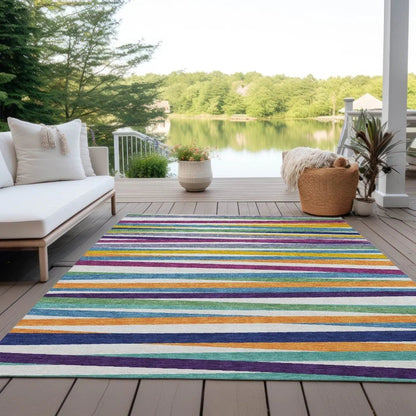 Liora White Washable Indoor-Outdoor Rug-Outdoor Rugs-LOOMLAN Rugs-LOOMLAN